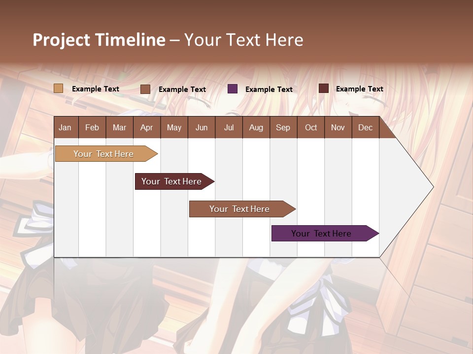 Two Anime Girls Standing Next To Each Other PowerPoint Template