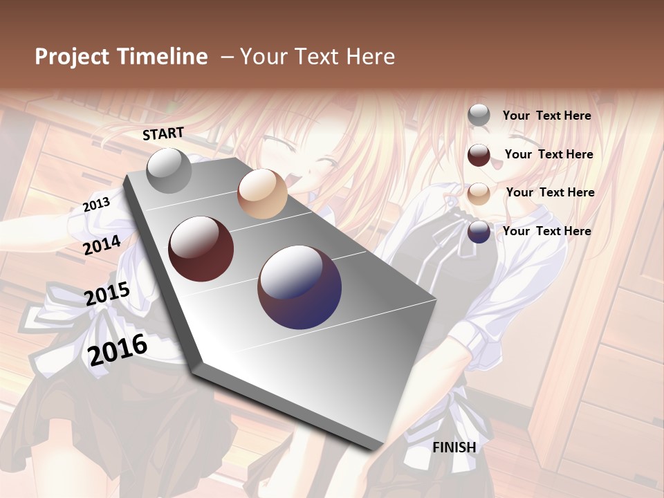 Two Anime Girls Standing Next To Each Other PowerPoint Template
