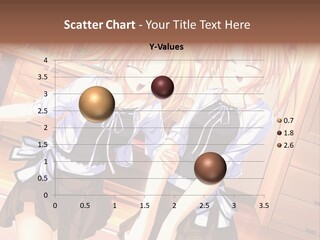 Two Anime Girls Standing Next To Each Other PowerPoint Template