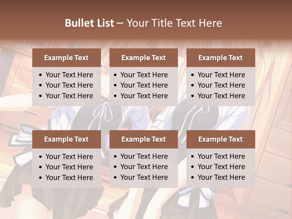 Two Anime Girls Standing Next To Each Other PowerPoint Template