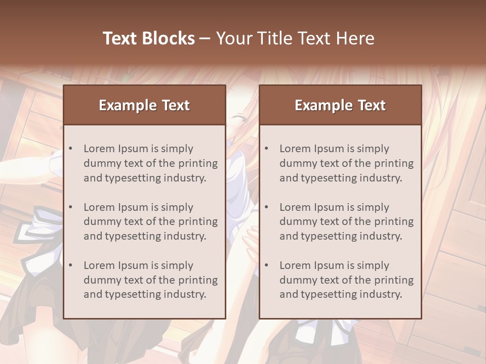 Two Anime Girls Standing Next To Each Other PowerPoint Template