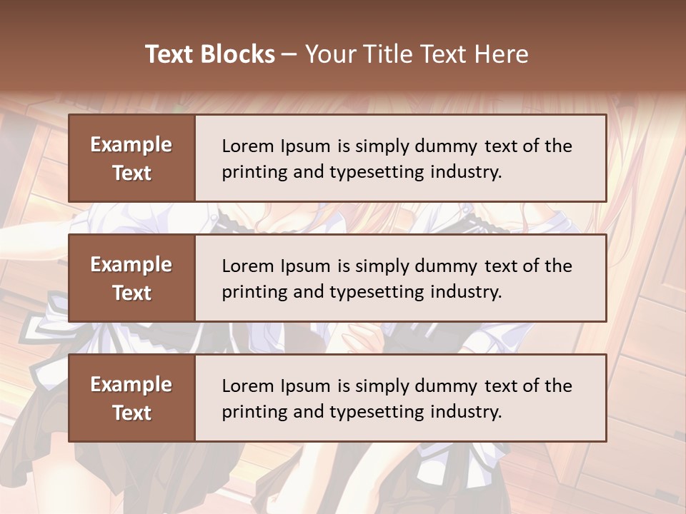 Two Anime Girls Standing Next To Each Other PowerPoint Template