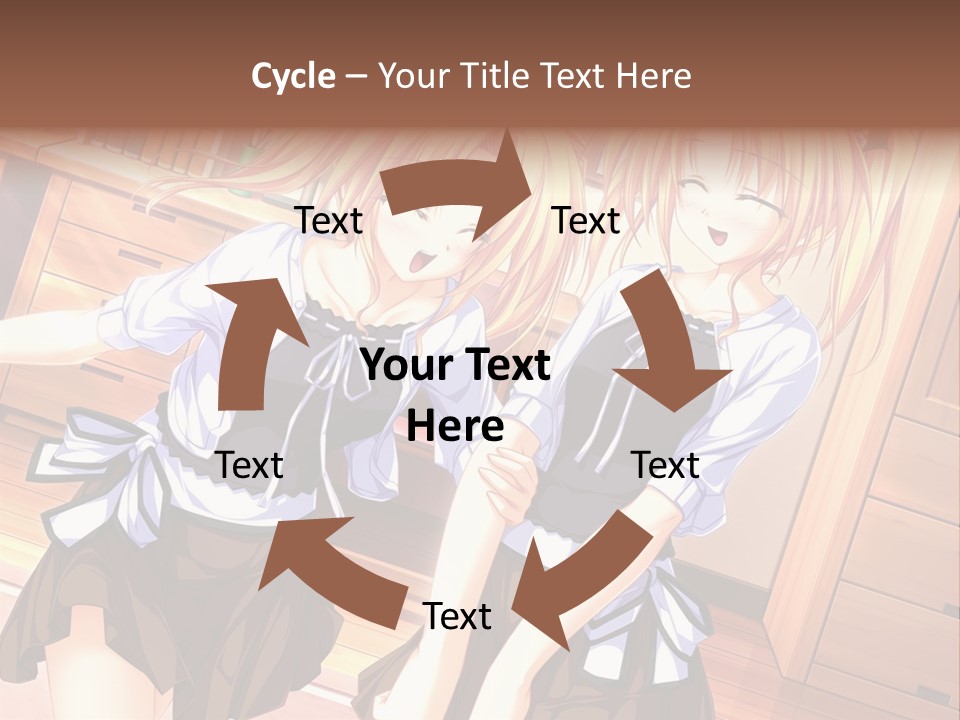 Two Anime Girls Standing Next To Each Other PowerPoint Template