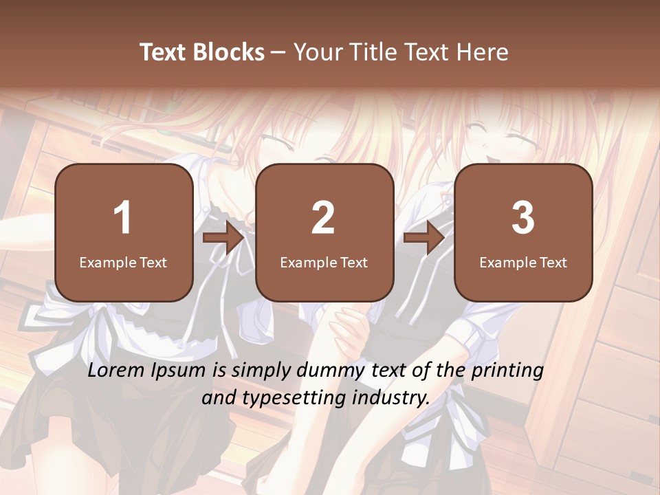 Two Anime Girls Standing Next To Each Other PowerPoint Template