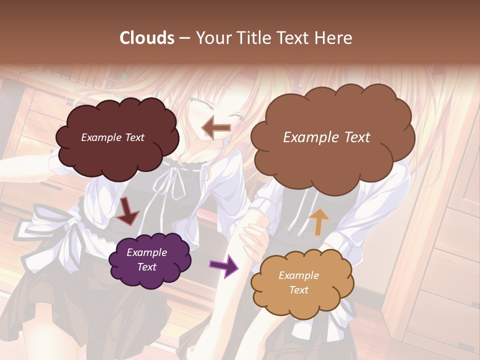 Two Anime Girls Standing Next To Each Other PowerPoint Template