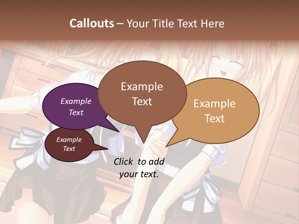 Two Anime Girls Standing Next To Each Other PowerPoint Template