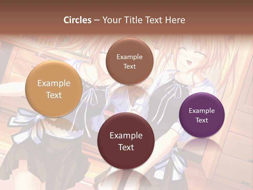 Two Anime Girls Standing Next To Each Other PowerPoint Template