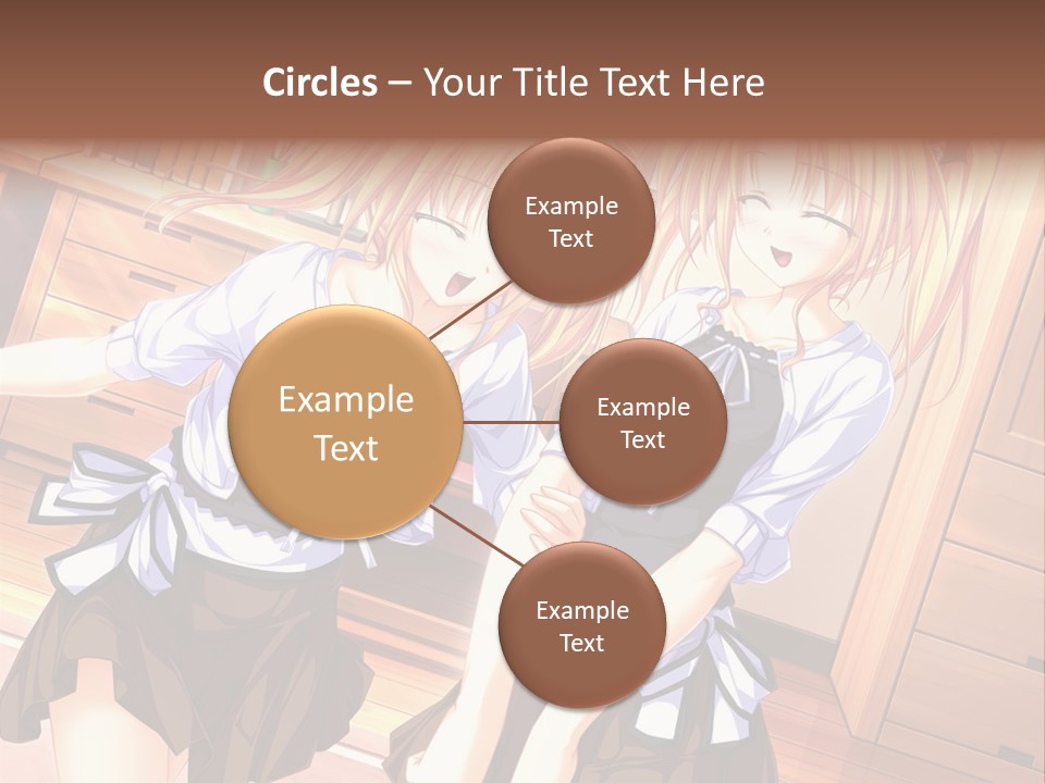 Two Anime Girls Standing Next To Each Other PowerPoint Template