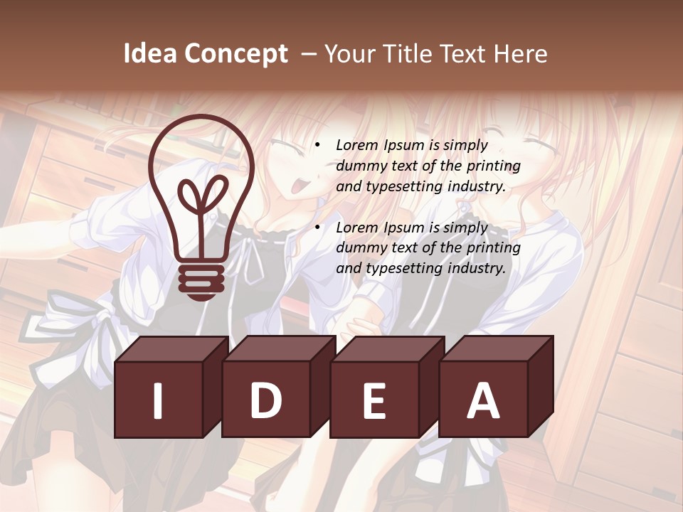 Two Anime Girls Standing Next To Each Other PowerPoint Template