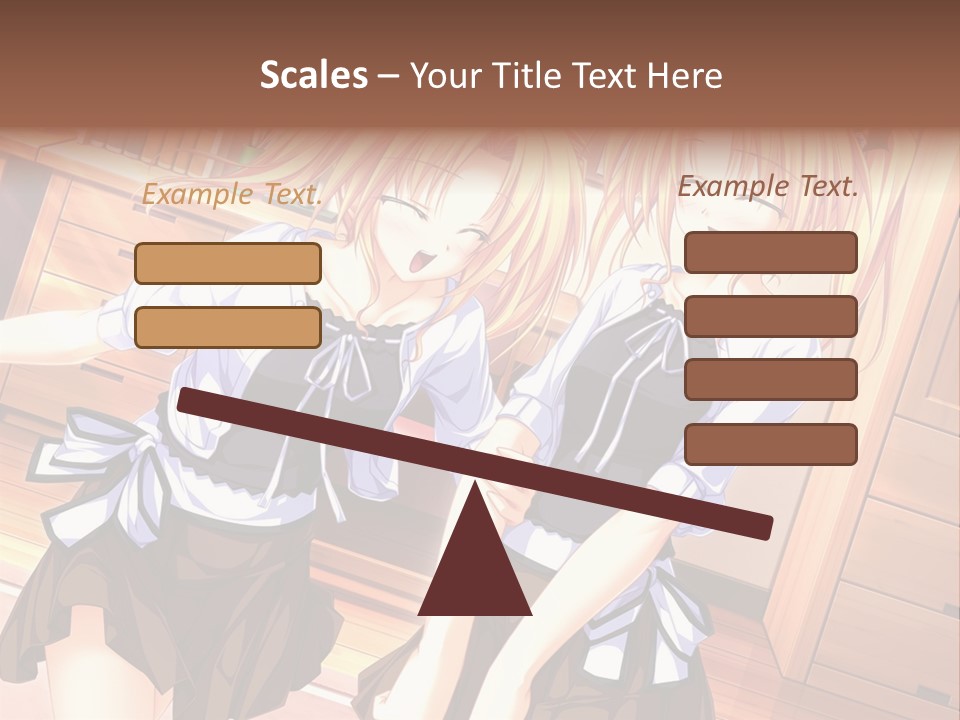 Two Anime Girls Standing Next To Each Other PowerPoint Template