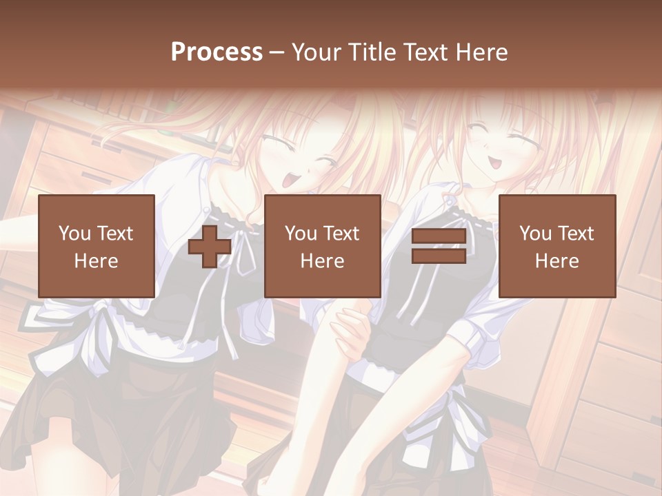 Two Anime Girls Standing Next To Each Other PowerPoint Template