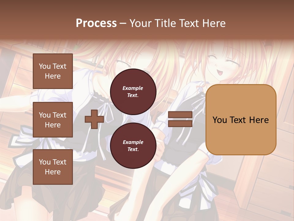 Two Anime Girls Standing Next To Each Other PowerPoint Template