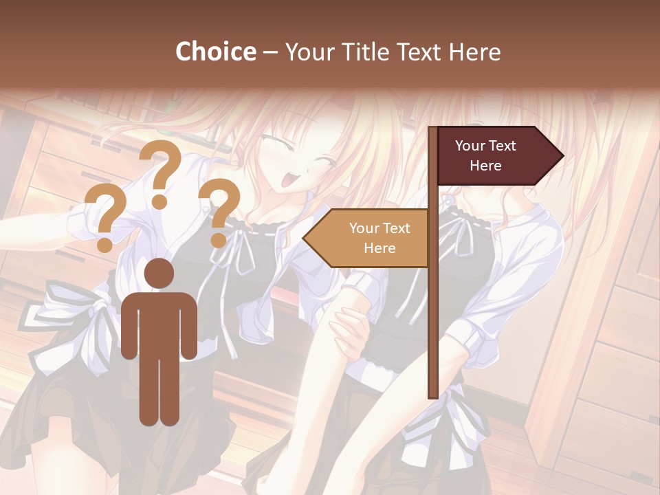 Two Anime Girls Standing Next To Each Other PowerPoint Template