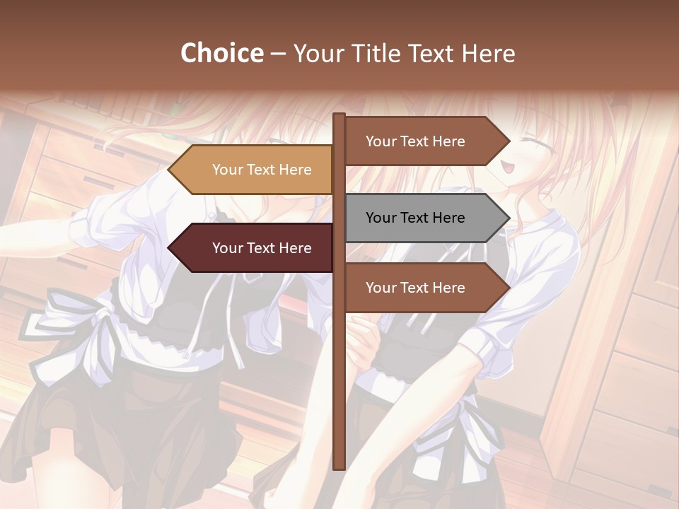 Two Anime Girls Standing Next To Each Other PowerPoint Template