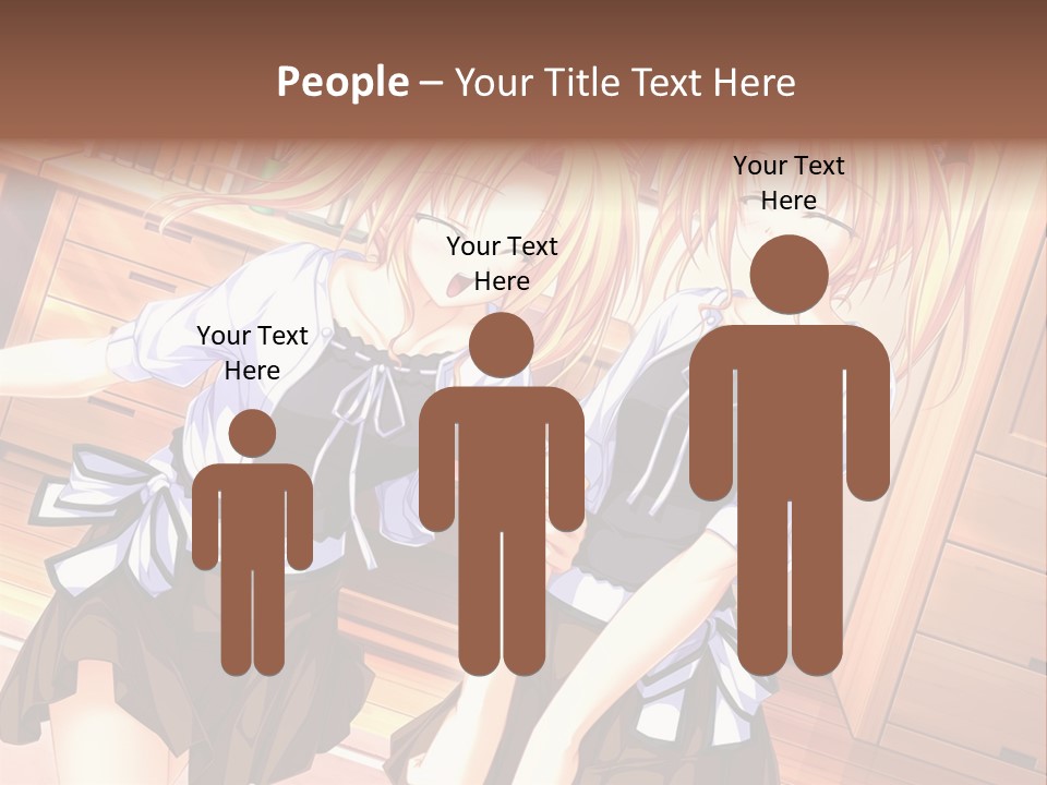 Two Anime Girls Standing Next To Each Other PowerPoint Template