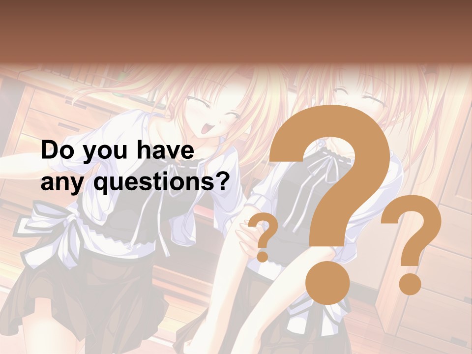 Two Anime Girls Standing Next To Each Other PowerPoint Template