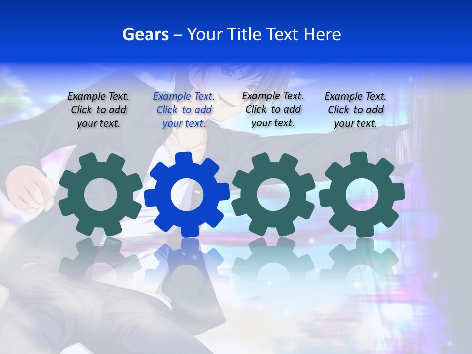 A Man In A Suit Pointing At Something PowerPoint Template