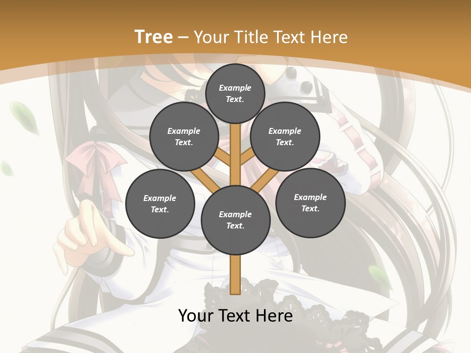 A Girl With Long Hair Is Standing In Front Of A Tree PowerPoint Template