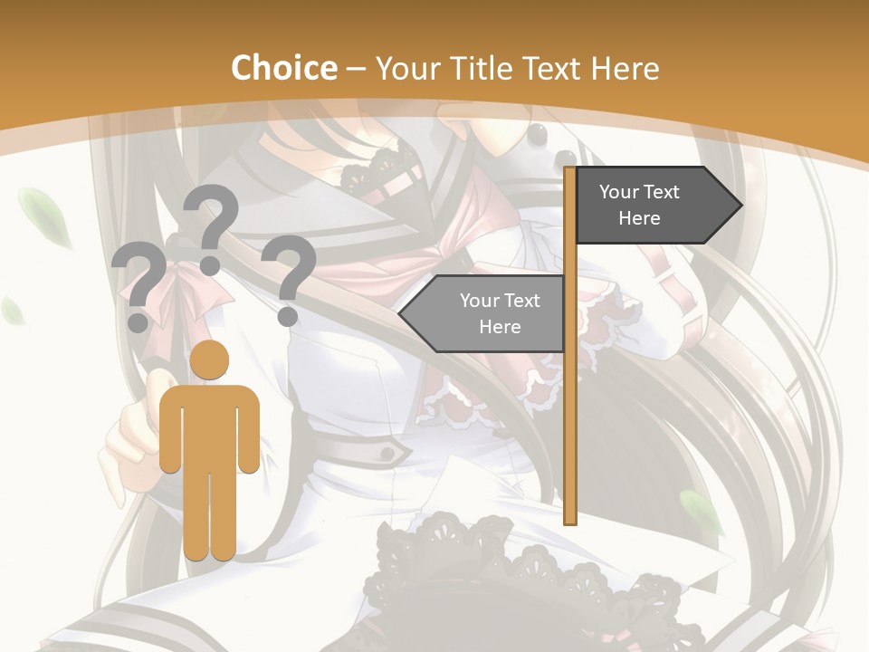 A Girl With Long Hair Is Standing In Front Of A Tree PowerPoint Template