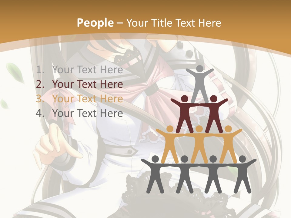 A Girl With Long Hair Is Standing In Front Of A Tree PowerPoint Template