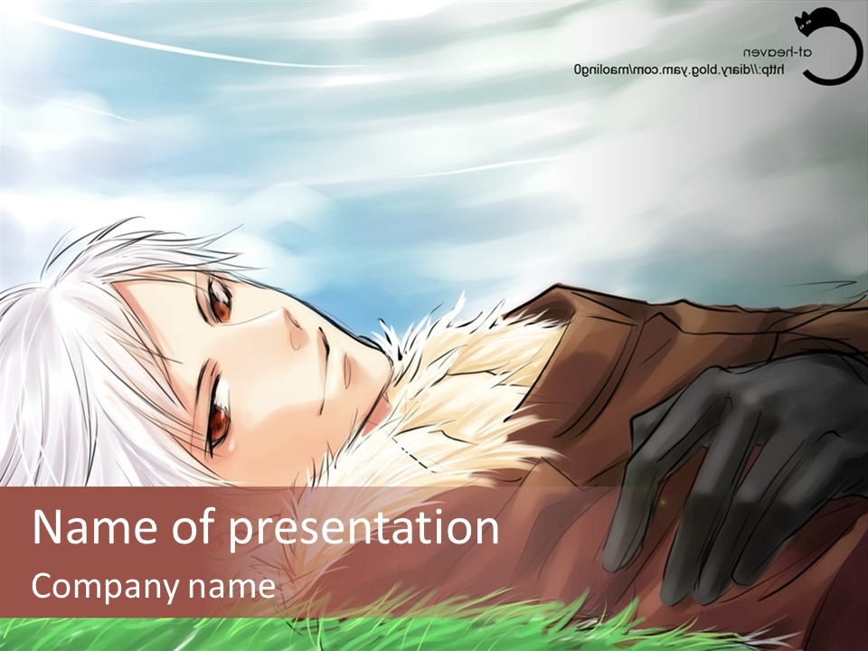 A Person Laying Down In The Grass With A Sky Background PowerPoint Template