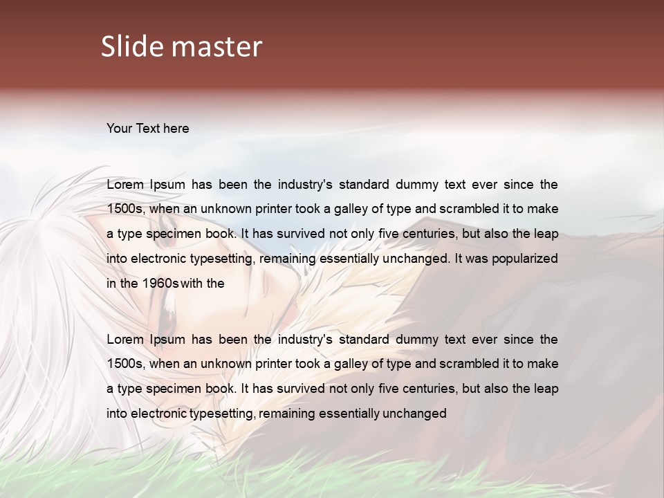 A Person Laying Down In The Grass With A Sky Background PowerPoint Template