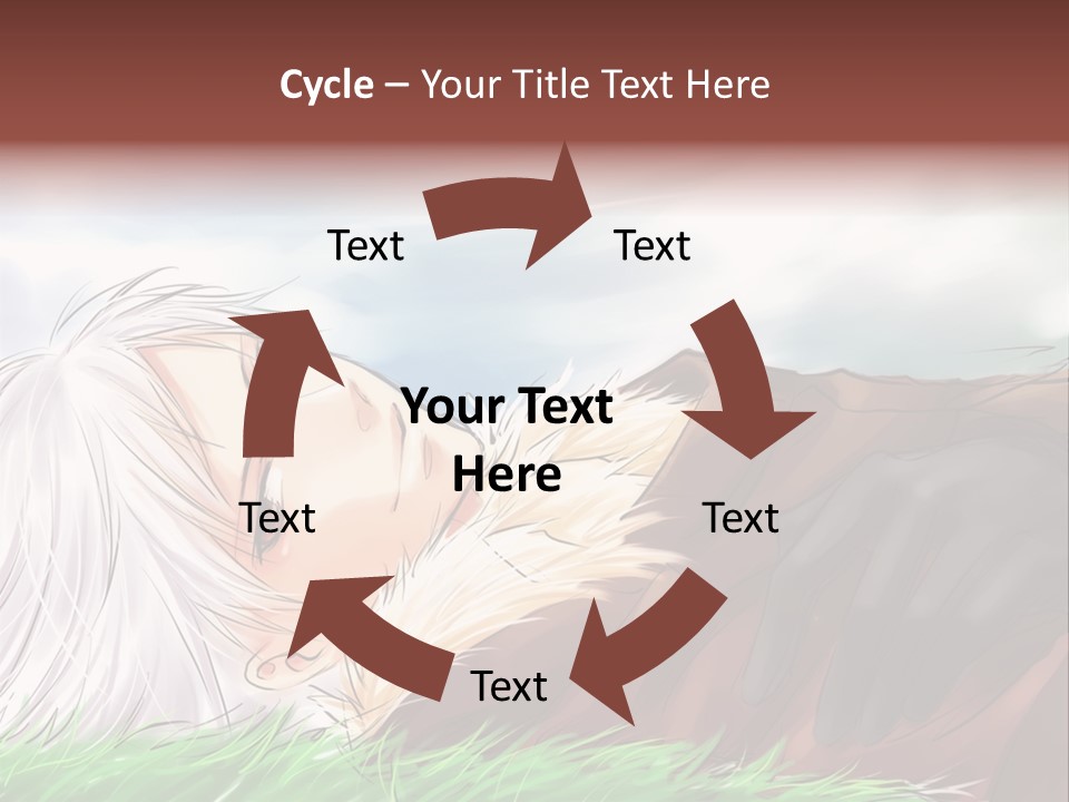 A Person Laying Down In The Grass With A Sky Background PowerPoint Template