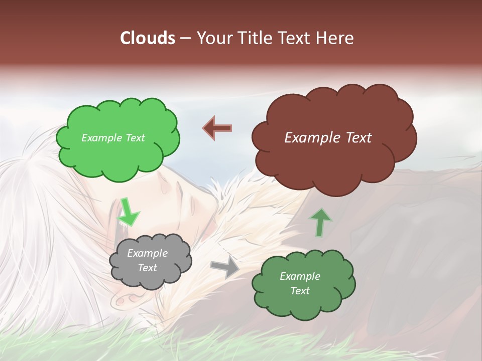A Person Laying Down In The Grass With A Sky Background PowerPoint Template