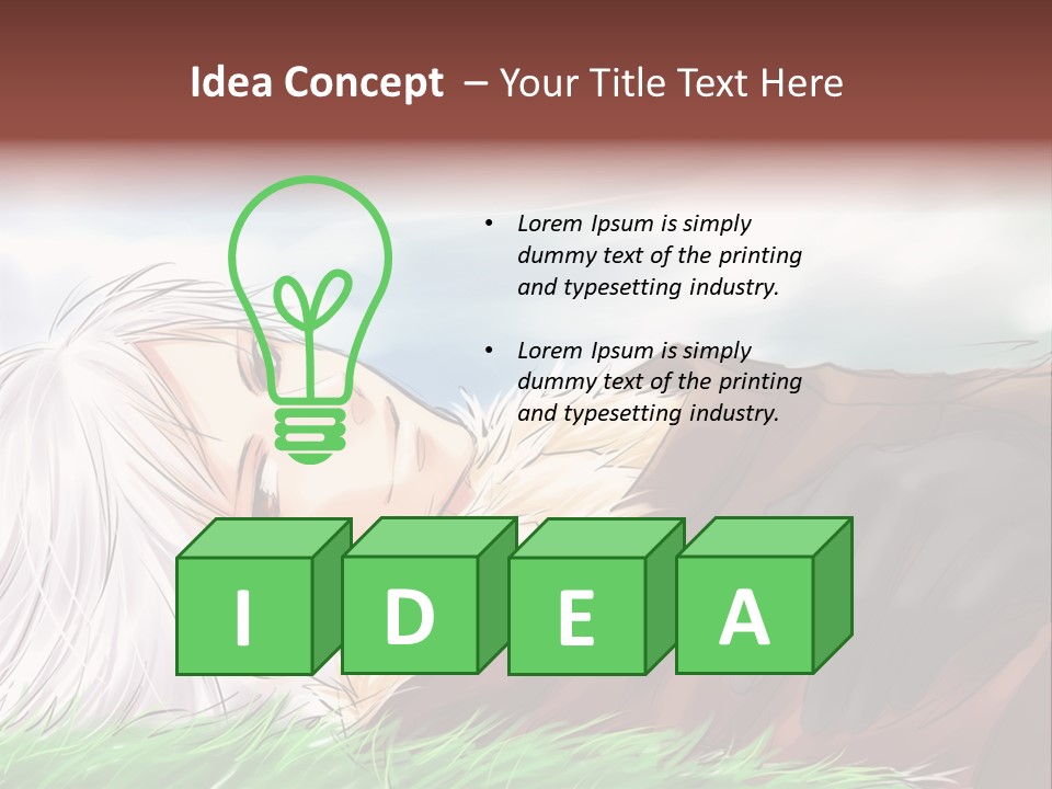 A Person Laying Down In The Grass With A Sky Background PowerPoint Template