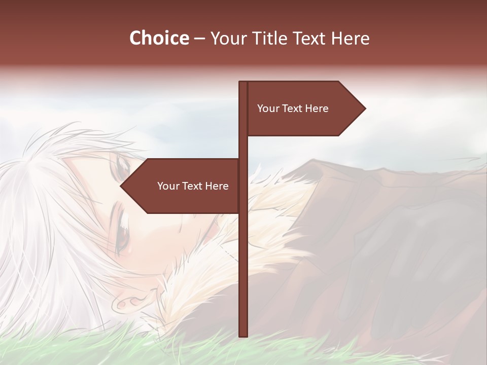 A Person Laying Down In The Grass With A Sky Background PowerPoint Template