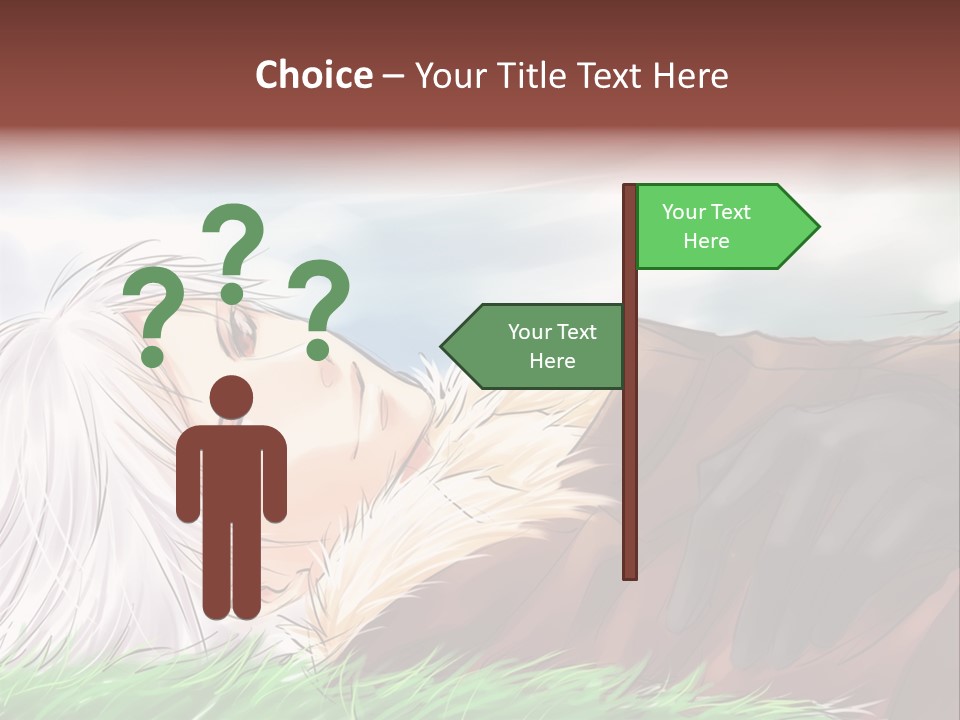 A Person Laying Down In The Grass With A Sky Background PowerPoint Template