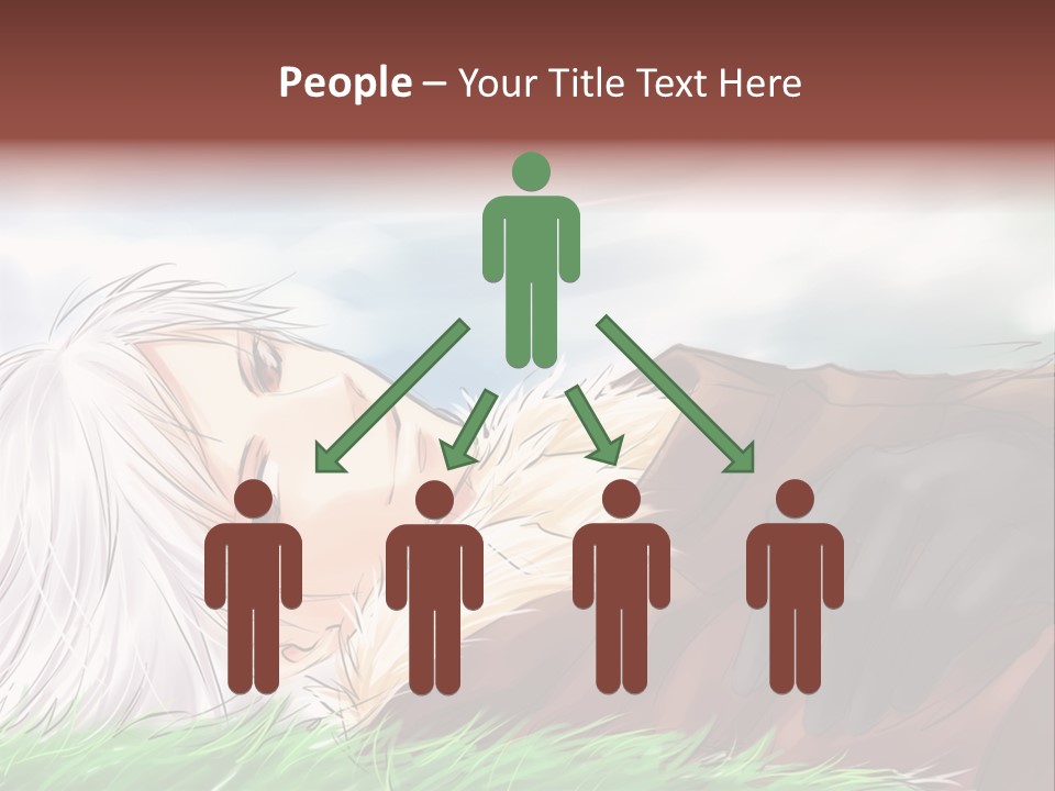 A Person Laying Down In The Grass With A Sky Background PowerPoint Template