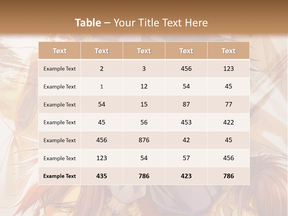 A Group Of Anime Characters On A Brown Background PowerPoint Template