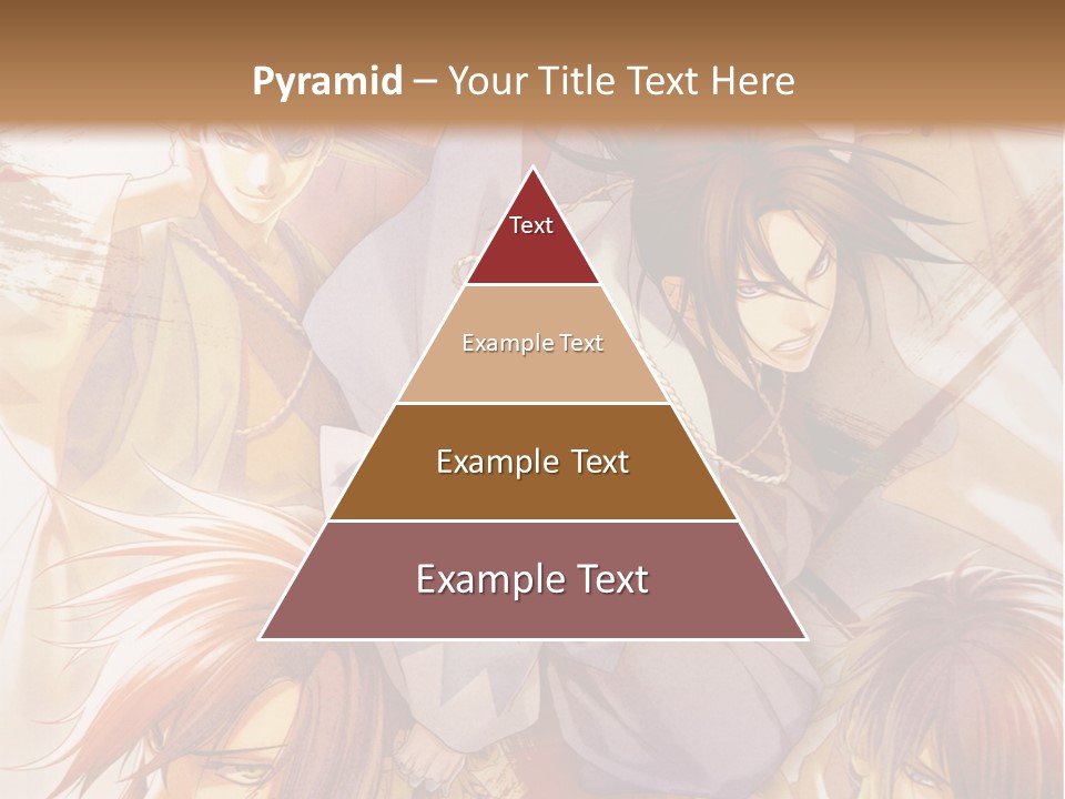 A Group Of Anime Characters On A Brown Background PowerPoint Template