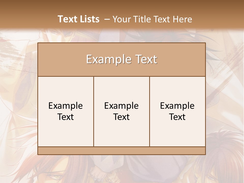 A Group Of Anime Characters On A Brown Background PowerPoint Template