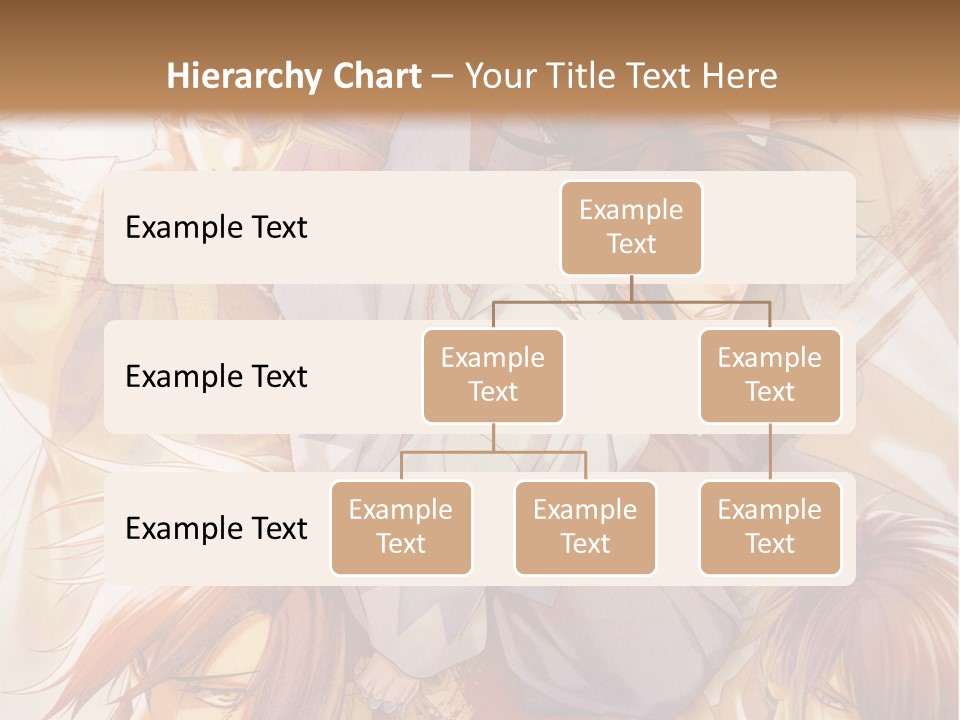 A Group Of Anime Characters On A Brown Background PowerPoint Template