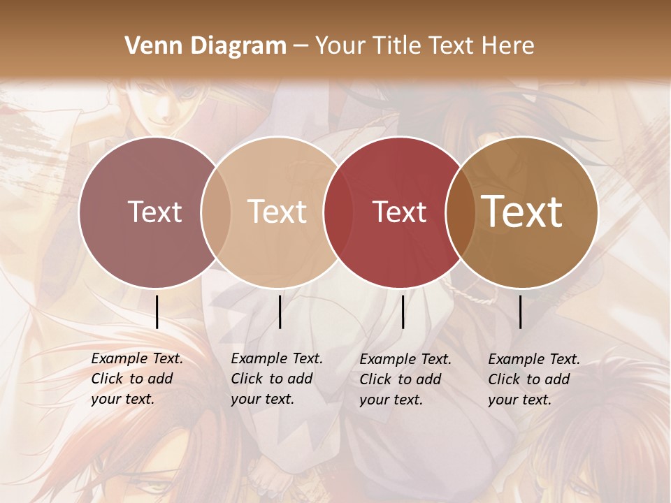 A Group Of Anime Characters On A Brown Background PowerPoint Template