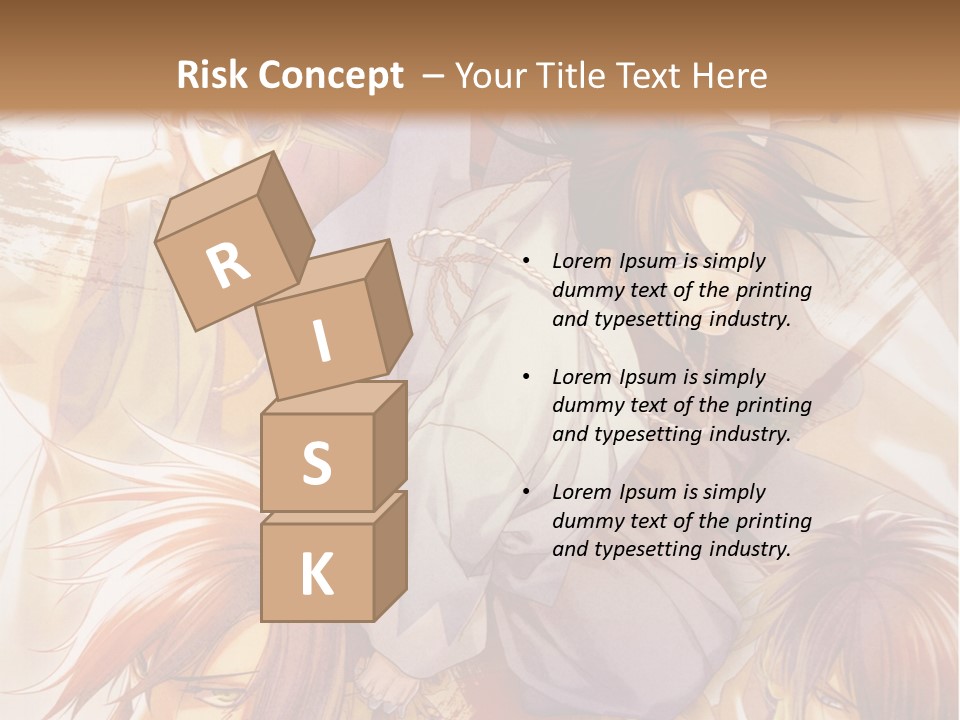 A Group Of Anime Characters On A Brown Background PowerPoint Template