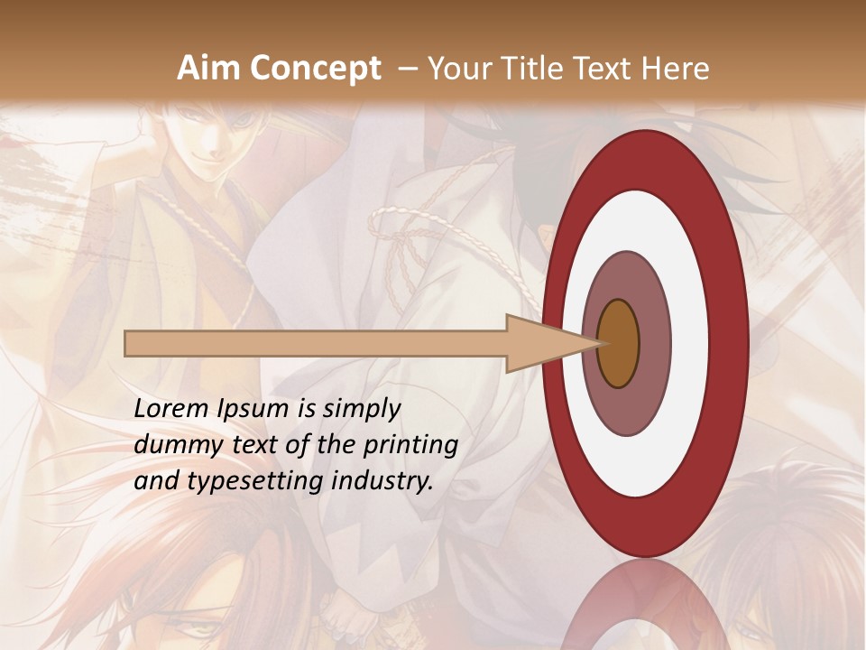 A Group Of Anime Characters On A Brown Background PowerPoint Template