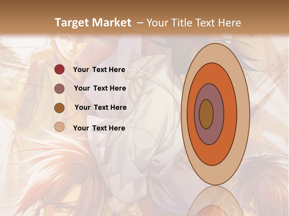 A Group Of Anime Characters On A Brown Background PowerPoint Template