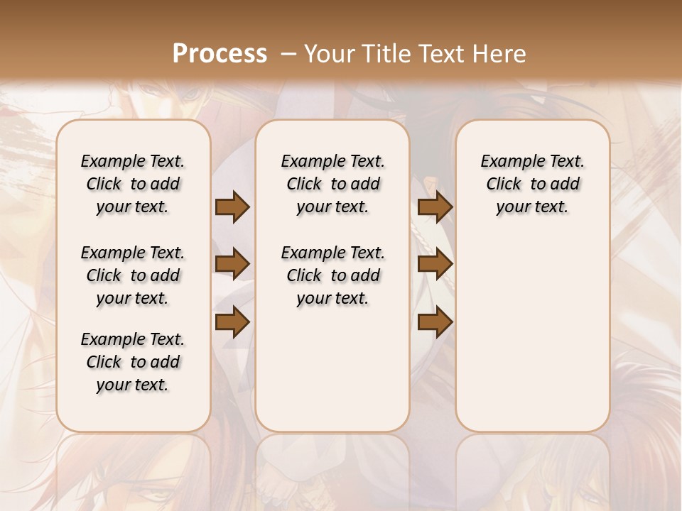 A Group Of Anime Characters On A Brown Background PowerPoint Template