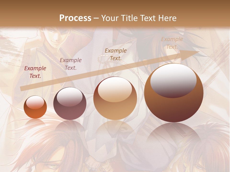 A Group Of Anime Characters On A Brown Background PowerPoint Template