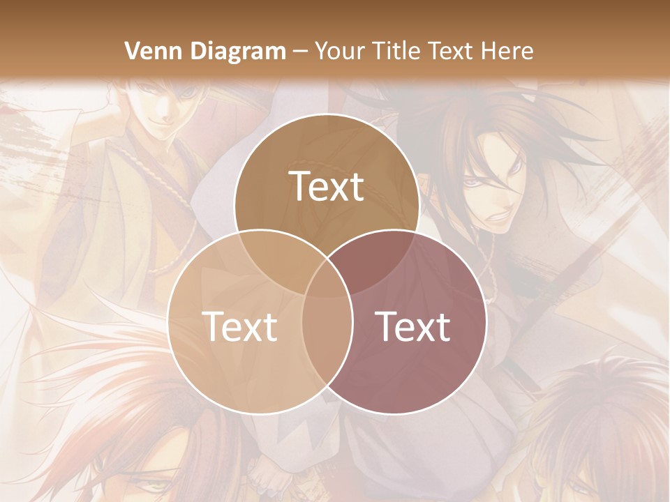 A Group Of Anime Characters On A Brown Background PowerPoint Template