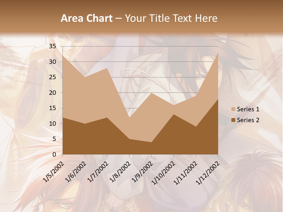 A Group Of Anime Characters On A Brown Background PowerPoint Template