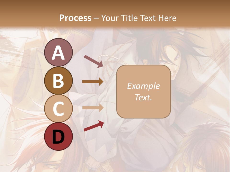 A Group Of Anime Characters On A Brown Background PowerPoint Template