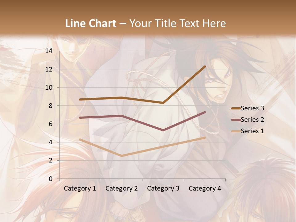 A Group Of Anime Characters On A Brown Background PowerPoint Template