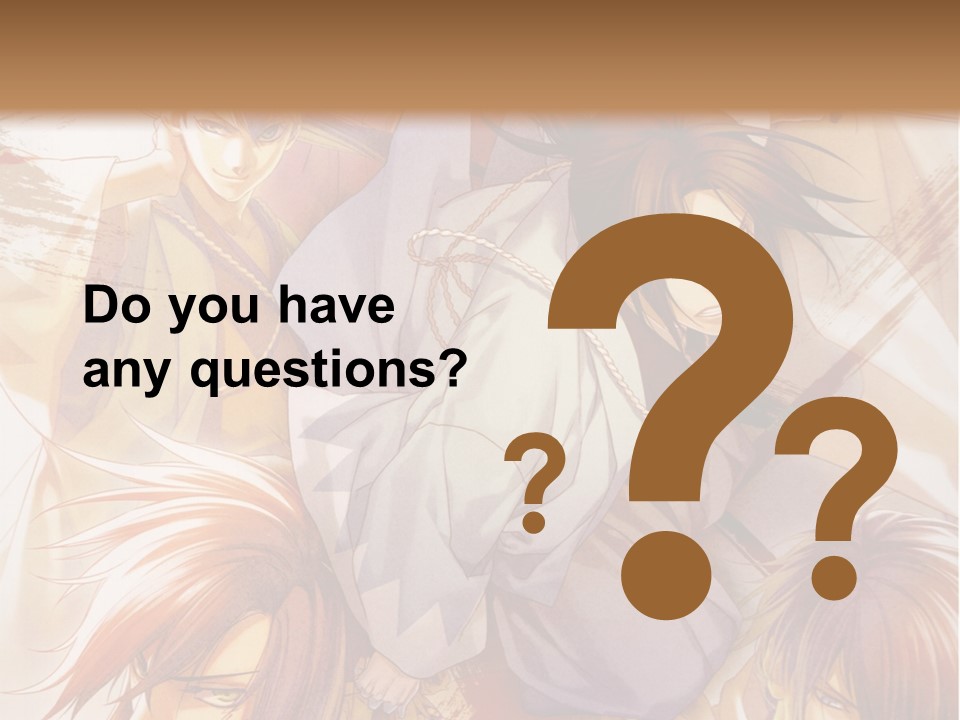 A Group Of Anime Characters On A Brown Background PowerPoint Template