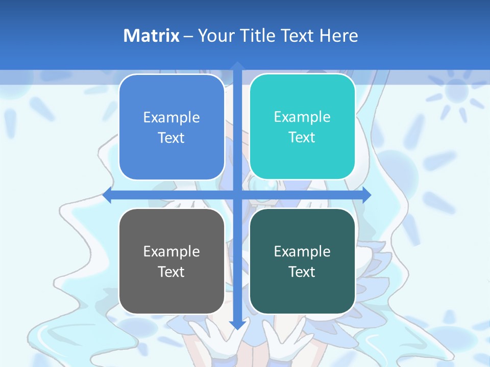 A Girl With Blue Hair Is Sitting In The Water PowerPoint Template