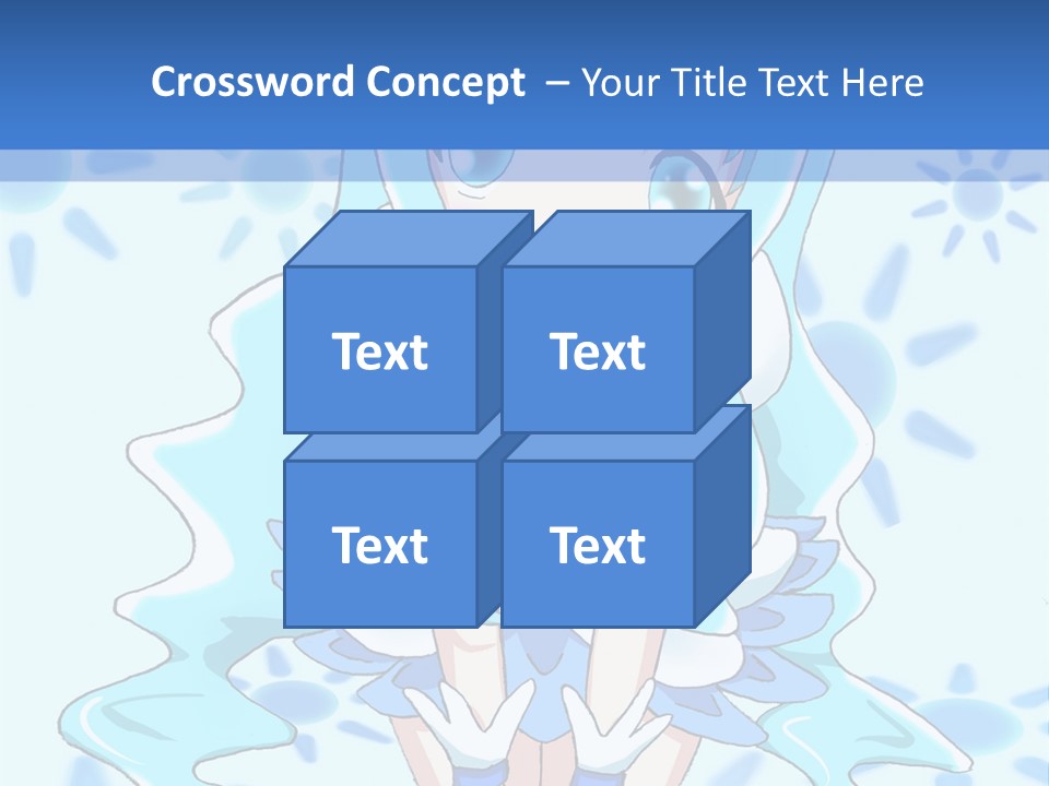 A Girl With Blue Hair Is Sitting In The Water PowerPoint Template