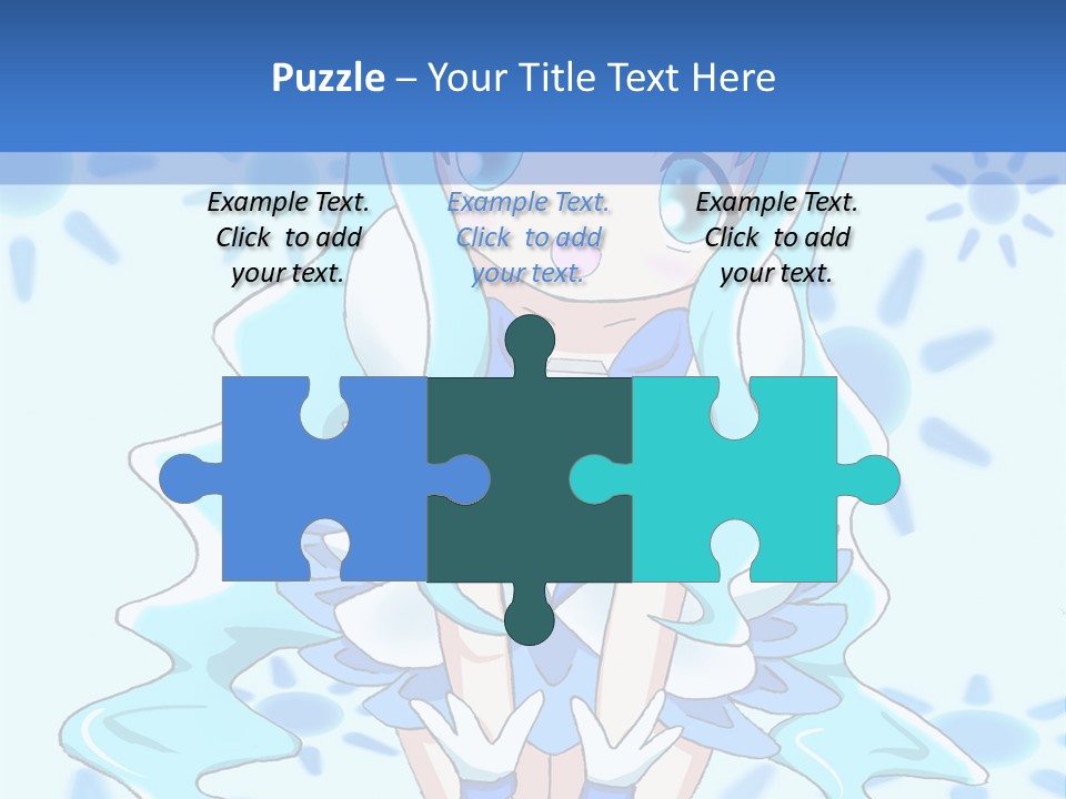 A Girl With Blue Hair Is Sitting In The Water PowerPoint Template